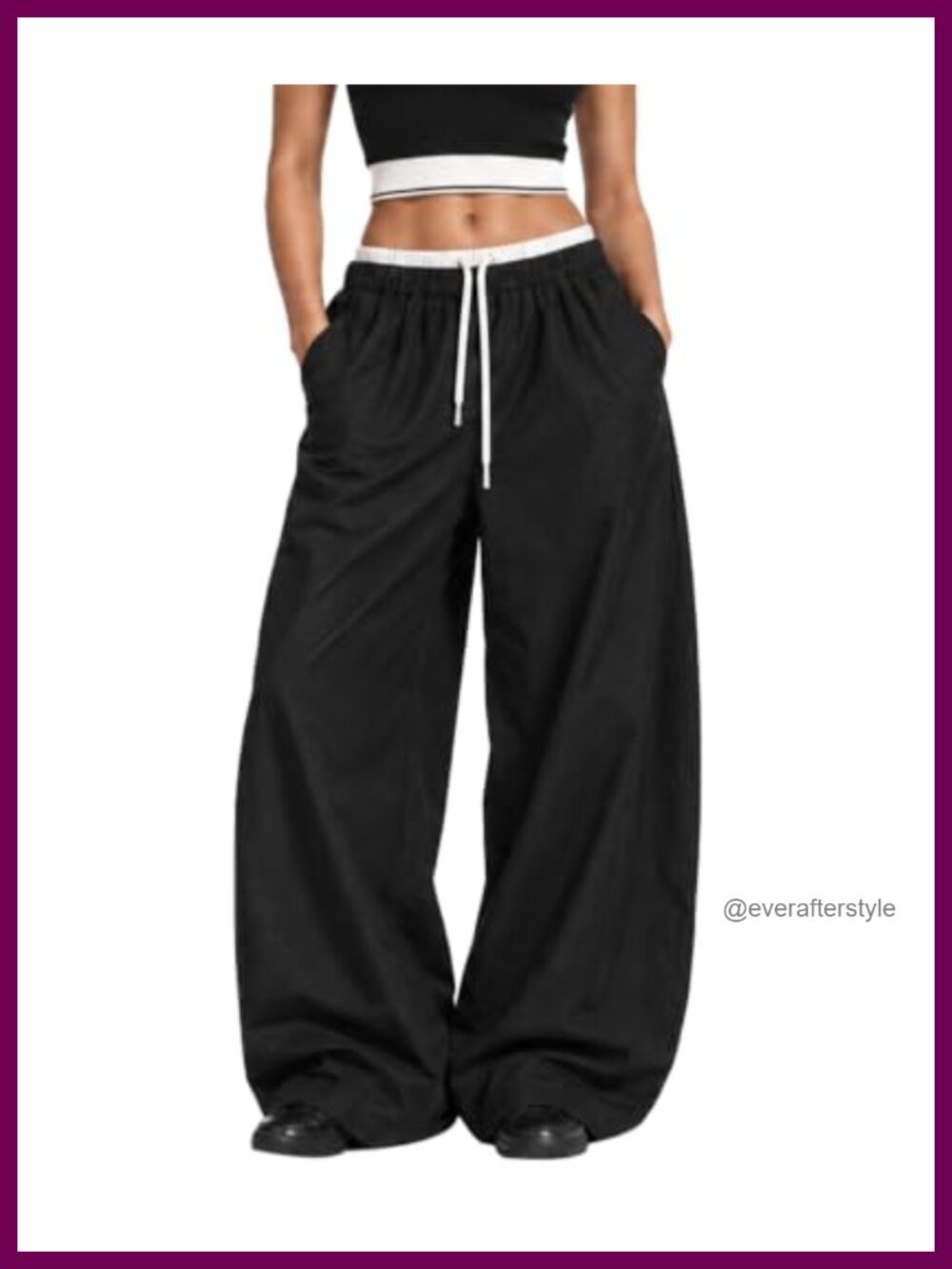 Wide Leg Barrel Pants Baggy Drawstring Casual Trousers